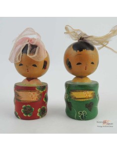 Mini kokeshi - Lot de 2 poupées japonaises