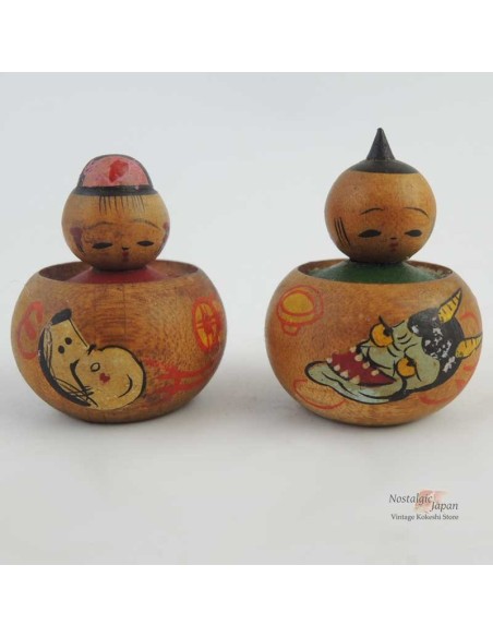 Mini Kokeshi - Set of 2 Dolls