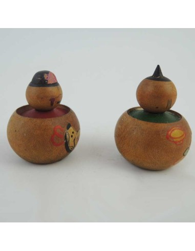 Mini Kokeshi - Set of 2 Dolls