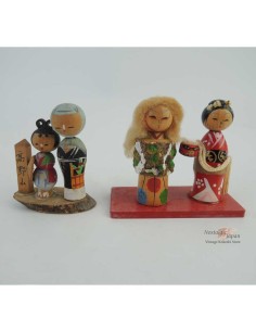 Mini kokeshi - Lot de 4 poupées japonaises