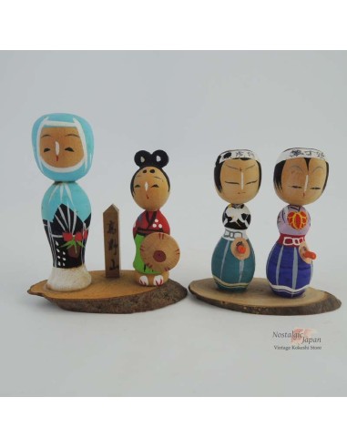 Mini Kokeshi - Set of 4 Dolls