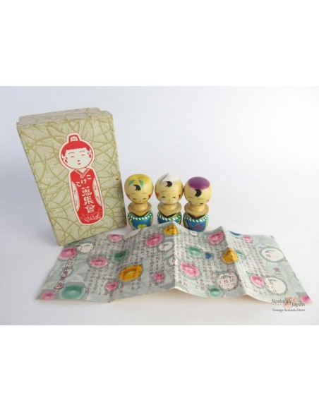 Mini Kokeshi - Set of 3 Dolls