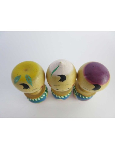 Mini Kokeshi - Set of 3 Dolls