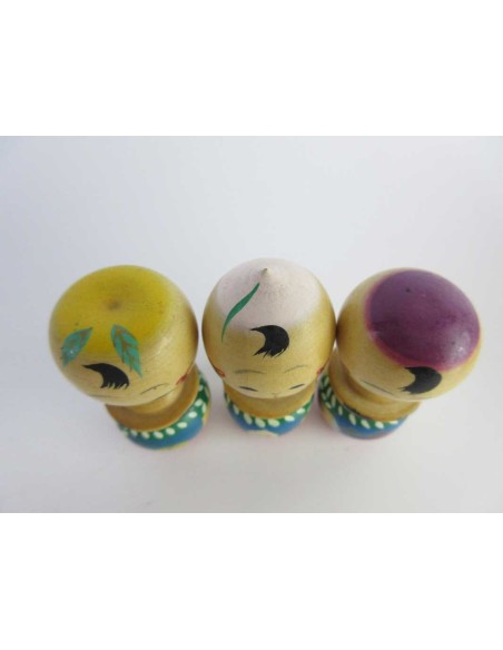 Mini Kokeshi - Set of 3 Dolls