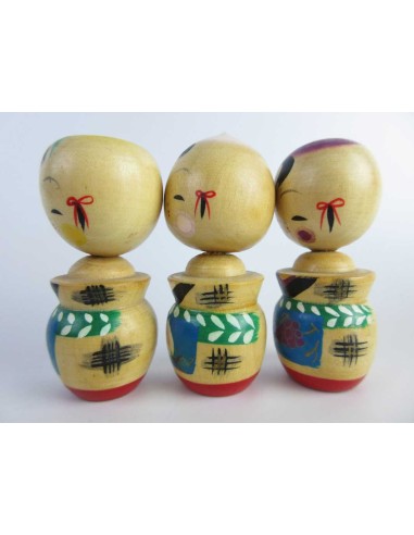 Mini Kokeshi - Set of 3 Dolls