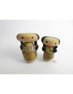 Kokeshi Vintage Créative - Lot de 2 poupées japonaises