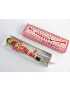 Poupée japonaise kokeshi unique - stylo plume