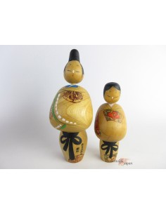 Kokeshi unique - Lot de 2 poupées japonaises