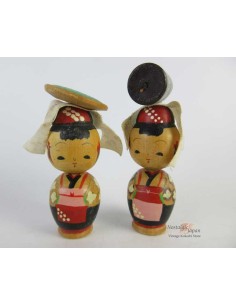 Mini kokeshi - Lot de 2 poupées japonaises