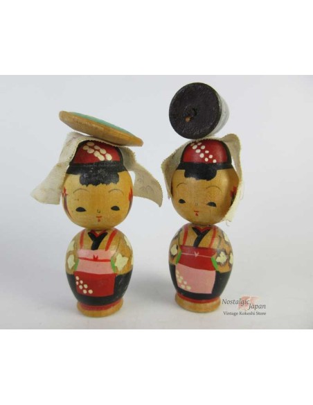 Mini Kokeshi - Set of 2 Dolls