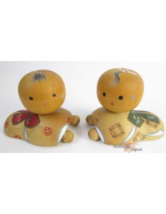 Kokeshi unique - Lot de 2 poupées japonaises