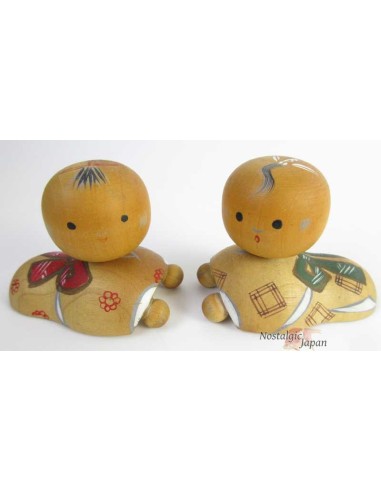Unique Kokeshi - Set of 2 Dolls