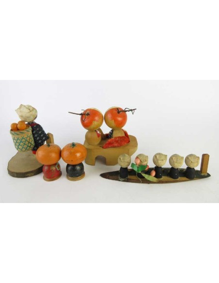 Mini Kokeshi - Set of 5 Dolls
