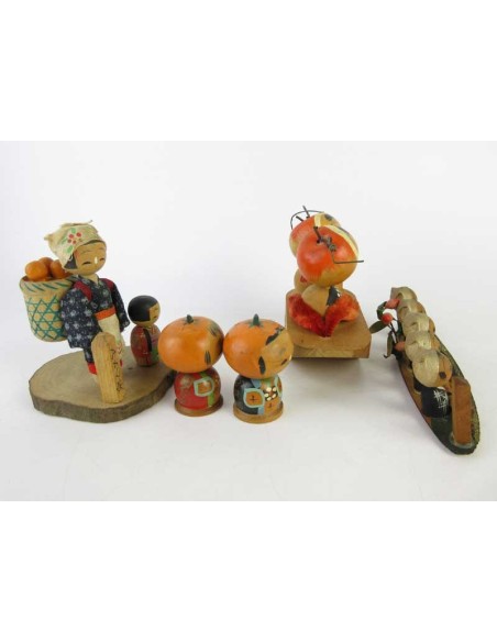 Mini Kokeshi - Set of 5 Dolls