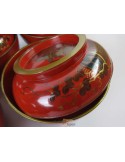 Japanese Vintage Lacquered Wooden Bowls with lid - set of 2