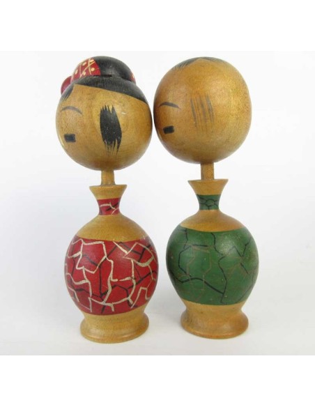 Kokeshi Dolls 50's set of 2