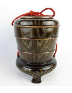 Japanese Vintage Lacquered Wooden Bowls with lid - set of 2 2