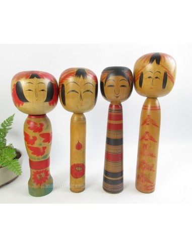 Traditional Kokeshi dolls - set of 4